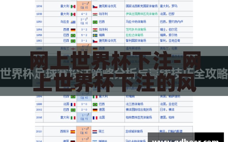 网上世界杯下注-网上世界杯下注的风险与应对之道，警惕网上非法世界杯下注射，严守法律底线与安全警钟