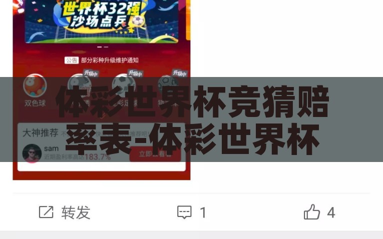 体彩世界杯竞猜赔率表-体彩世界杯竞猜，深入理解赔率表，理性投资稳健赢，理性投资、稳健赢，解析体彩世界杯竞猜赔率表