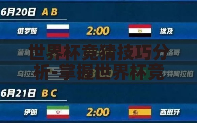世界杯竞猜技巧分析-掌握世界杯竞猜技巧，智慧与趣味的融合，掌握智慧与趣味的融合，世界杯竞猜技巧分析
