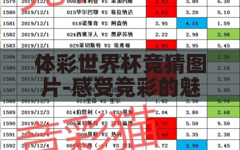 体彩世界杯竞猜图片-感受竞彩的魅力，深入体彩世界杯竞猜图片中的激情与智慧，体验竞彩的激情与智慧，揭秘体彩世界杯竞猜图片的魅力