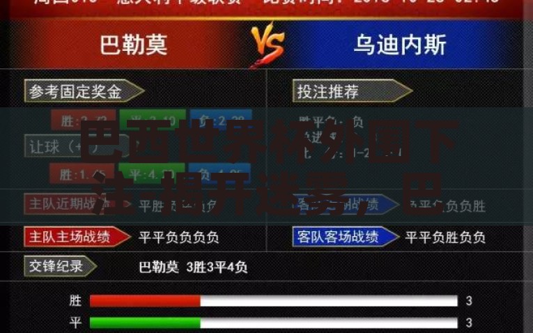 巴西世界杯外围下注-揭开迷雾，巴西世界杯外围下注现象的深层次剖析，揭秘巴西世界杯的外围下注，深层次剖析与警示