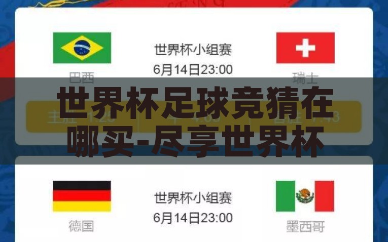 世界杯足球竞猜在哪买-尽享世界杯激情与竞猜乐趣，揭秘合法竞猜渠道，揭秘揭秘，揭秘世界杯合法竞猜渠道，尽享竞猜乐趣
