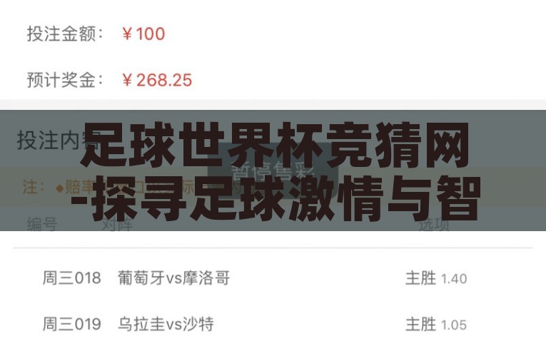 足球世界杯竞猜网-探寻足球激情与智慧碰撞的火花，世界杯竞猜网的魅力之旅，足球智慧激流，探寻世界杯竞猜网的力量与魅力
