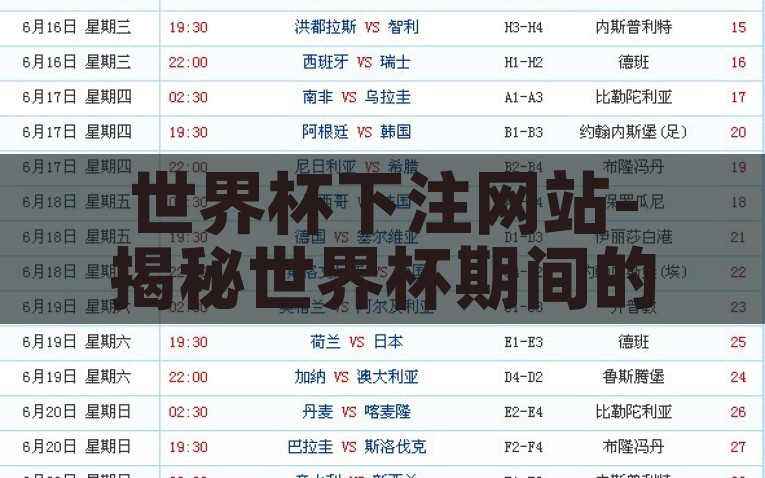 世界杯下注网站-揭秘世界杯期间的热门话题，如何安全地选择下注网站，揭秘世界杯期间安全下注，怎样全面评估与选择热门网站