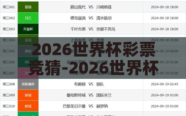 2026世界杯彩票竞猜-2026世界杯彩票竞猜，理性投注与激情体验并存，2026世界杯彩票竞猜，理性投注与激情并驱